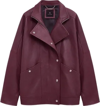 Anine Bing Sandy Jacket - Burgundy Leather