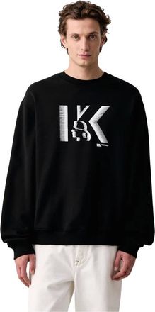 Karl Lagerfeld Crewneck Sweatshirt - Heren - Sweatshirts & Hoodies - Zwart - Maat: 2XL Katoen