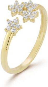 Glaze Jewelry 14K Gold Plated Silver Flower Cuff Ring at Nordstrom Rack, Size 8