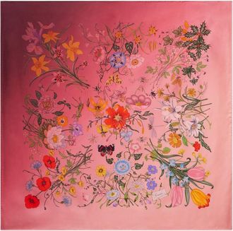 Gucci Foulard in seta con stampa floreale