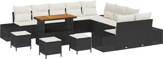 vidaXL Vidaxl - Garden Sofa Set 13 pcs Black, Cream 110 x 55 x 71 cm