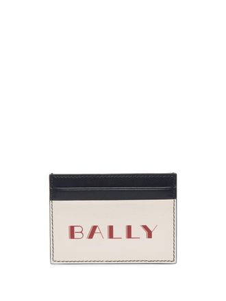 Bally Leren pasjeshouder met tekst - Beige