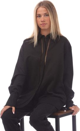 HUGO BOSS Hugo Dames Linnen Blend Blouse (Zwart)