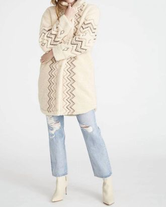 Free People Sheeba Long Coat In Cream