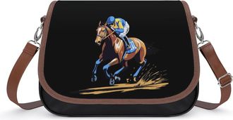 Generic Funny Horse Racing Fashion Womens Crossbody Bags Novelty Handbag Shoulder Bag Purse