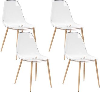 Beliani Set of 4 Dining Chairs TAKILMA Transparent
