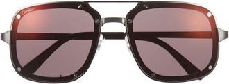 Cartier 58mm Navigator Sunglasses in Black at Nordstrom