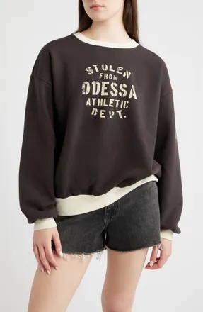 Daydreamer Stolen from Odessa Oversized Graphic Sweatshirt in Reactive Black Combo at Nordstrom, Size X-Large