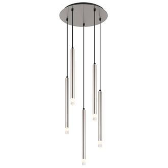 Netlighting Ryan Cluster Pendant Ceiling Light Nickel Matt 5x G9 in Grey