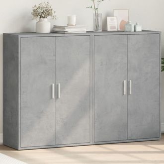 Berkfield Home Sideboards 2 pcs Concrete Grey 60x31x84 cm Engineered Wood | Size: 60 x 31 x 84 cm