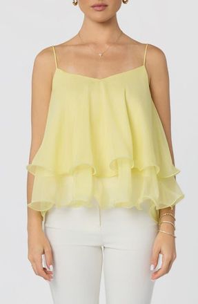 ASTR the Label Kira Tiered Babydoll Top in Butter Yellow at Nordstrom, Size X-Small