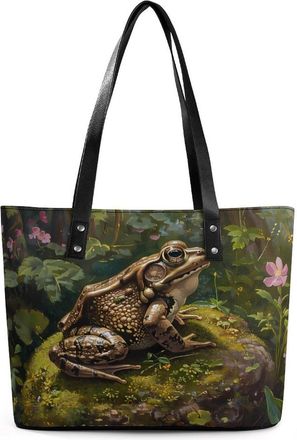 Generic Frog Animal Wildlife Tote Bags for Women Cute Shoulder Purses Handbags