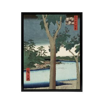 Artery8 Paulownia Plantation At Akasaka Framed Canvas Wall Art Print Hiroshige in Green | Size: W24 x H32