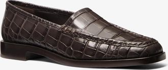 Michael Kors Carolyn Crocodile Embossed Leather Loafer