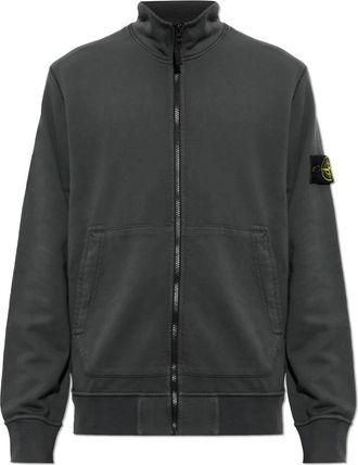 Stone Island Turtleneck Sweatshirt - Heren - Vesten met rits - Grijs - L - Katoen - Hoodies & sweatvesten