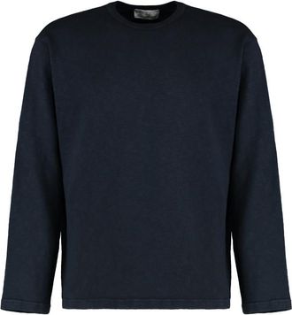 Stone Island Navy Blue Long Sleeve Cotton T-Shirt