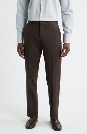 Nordstrom Henrik Trim Fit Solid Stretch Wool Suit Pants in Brown Torte at Nordstrom Rack, Size 46
