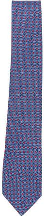 Ferragamo Blue Gancini Graphic Print Tie