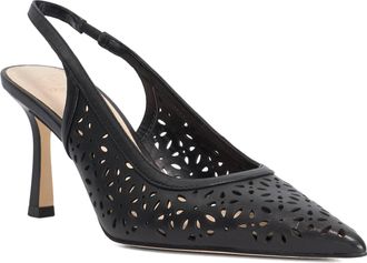 Dune London Womens Ladies Corfu - Laser Cut Leather Sling-Back Heels - Black - Size UK 3