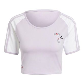 adidas (WMNS) adidas Originals x Mickey Mouse 3-Stripes Icon For Her Baby T-Shirt Asia Sizing Purple IY2269