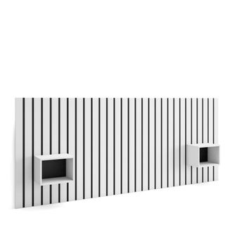 Skraut Home Cabecero efecto madera blanco 258x3x107cm