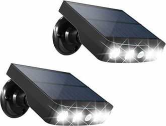 OEM Applique Murale Solaire - 4 Led - Detecteur De Mouvement Pir 120&deg; - Etanche Ip65 - 50 M&sup2; - Lot De 2