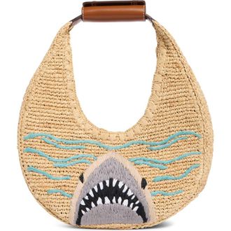 Staud Moon Raffia Tote in Great White at Nordstrom