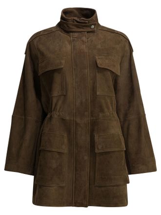 Brunello Cucinelli Bruine leren jas