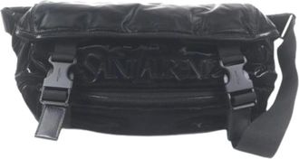 Saint Laurent Pre-owned Belt Bags, male, Black, Size: ONE SIZE Pre-owned Paris Embroidery Nylon Sling Bag