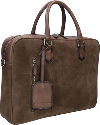 Stefano Lauran Sr 177 Laptoptas van Su&egrave;de - Heren - Laptoptassen - Bruin - ONE Size - Su&egrave;de - Tassen