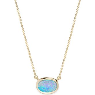 Melinda Maria Shes a Boss Lab Created Opal Pendant Necklace in Gold-Blue Opal at Nordstrom