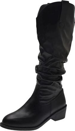 Generic Womens Warm Leather Pointed Toe Platform High Heel Long Boots