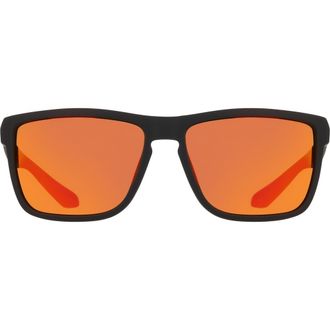 Dragon 58mm Rectangular Sunglasses in Matte Black/Red Mirror at Nordstrom Rack