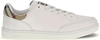 Burberry Calf Leather Bos Taurus Low Top Sneakers - Dames - Sneakers - Wit - 38 1/2 EU - Leer - Schoenen