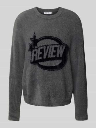 Review Strickpullover in Kunstfell-Optik in Dunkelgrau, Größe S