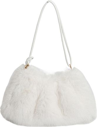 Generic Furry Bag - Soft Large Plush Handbag,Furry Tote Bag Fashion Plush Purse | for Winter Autumn Birthday Valentines Makeup Phone Daily Travel Outing, Whit