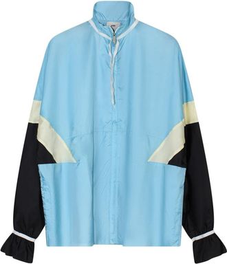 Autry Blauwe Nylon Ritsjas Oversize Fit - Dames - Zomerjassen - Blauw - S - Nylon - Jassen