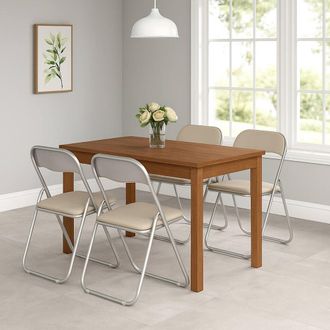 Dmora Juego De Cuatro Sillas Plegables, Color Blanco, Medidas 43 X 47 X 78 Cm, Con Embalaje Reforzado - Dmora