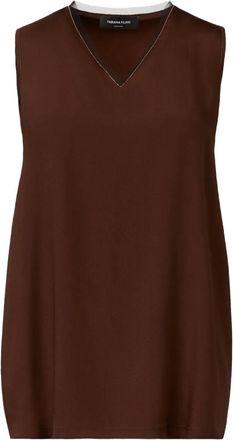 Fabiana Filippi Top con scollo a V - Marrone
