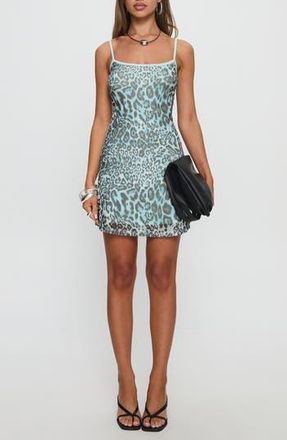 Princess Polly Caisyn Contrast Minidress in Leopard at Nordstrom Rack, Size 2