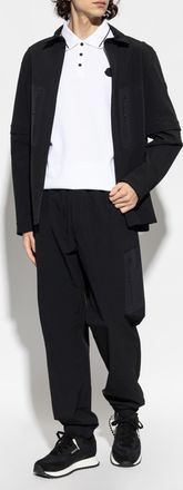 Moncler Polo With Logo Patch, Mens, White