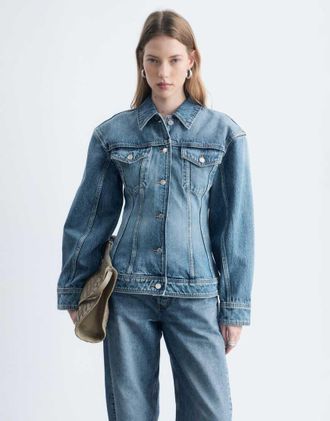 & Other Stories giacca di jeans strutturata lavaggio chiaro blu