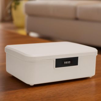 Infinite [aufbewahrungsbox] + Dokumentenaufbewahrungsbox Mit F&auml;chern Und Zahlenschloss, 16 Liter, Abs, Wei&szlig;
