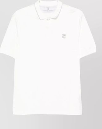 Brunello Cucinelli cotton polo shirt logo front design