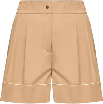 Moncler Moncler Tailored Cotton Blend Shorts, Women, Beige, Size: 38