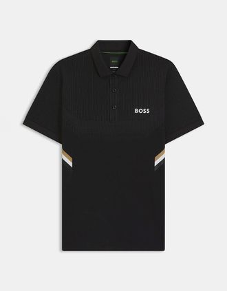 HUGO BOSS Mens Paule Active Slim-Fit Polo Shirt - Black - Size: 36