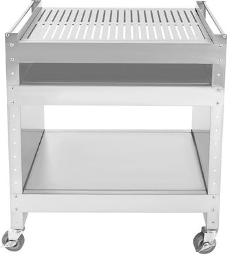 OEM Carro Para Parrilla De Acero Inoxidable, Estantes Ajustables, 4 Ruedas Con Bloqueo, Dise&ntilde;o Espacioso