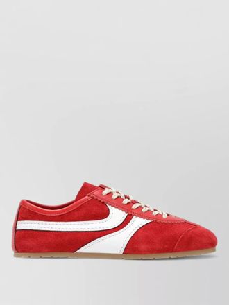 Dries Van Noten suede sneakers contrast stripe rubber sole