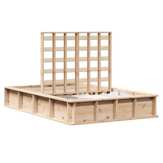 Berkfield Home Lift-Up Storage Bed Frame, 140 x 200 cm in Solid Pine in Beige