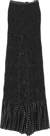 Simona Corsellini Pantaloni a pois con pieghe - Nero